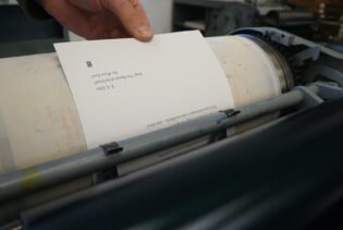Letterpress print coming off the press