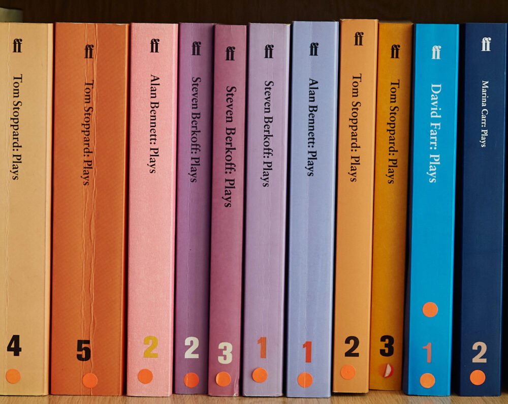 Faber Drama books on a shelf