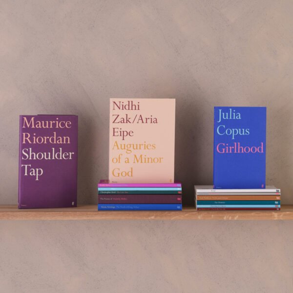 Faber poetry titles on a shelf