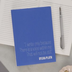 Sylvia Plath notebook and pen