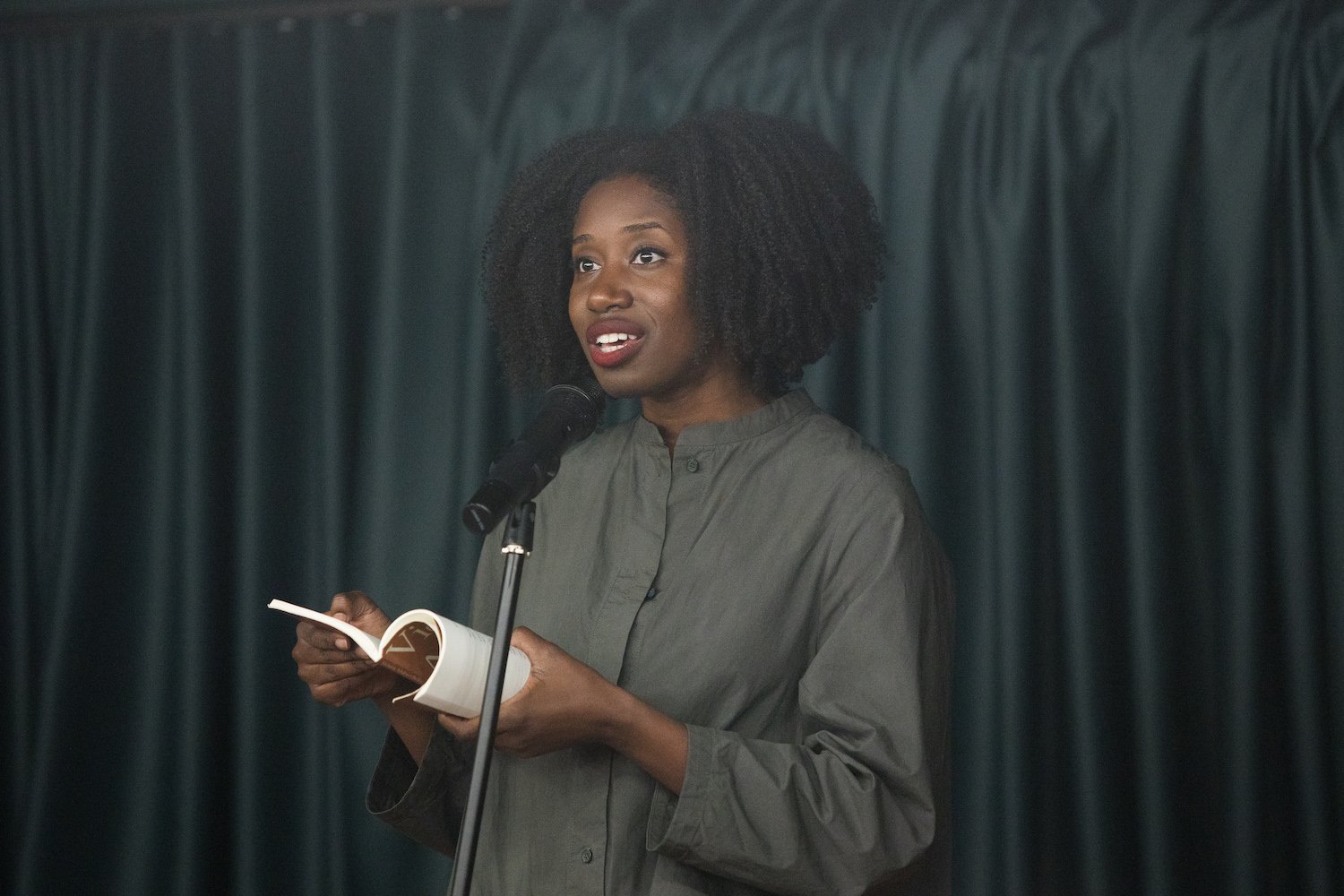 Victoria Adukwei Bulley reading at Faber Members event at The Bindery in London