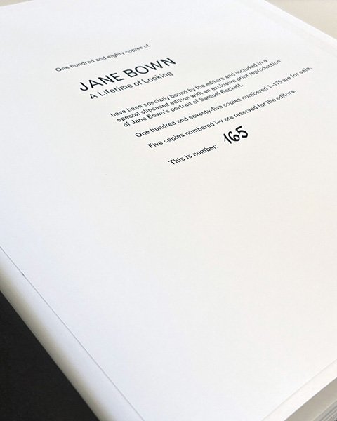 Special Edition of Jane Bown's A Lifetime of Looking showing numbered page