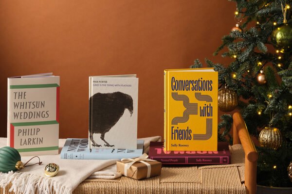 Faber Members Editions laid out with Christmas decorations