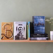 Faber screenplays on a shelf